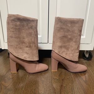 Stuart Weitzman Lucinda Suede Leather Block Heel